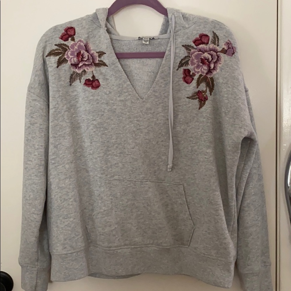 American Eagle Hoodie with Floral Embroidery